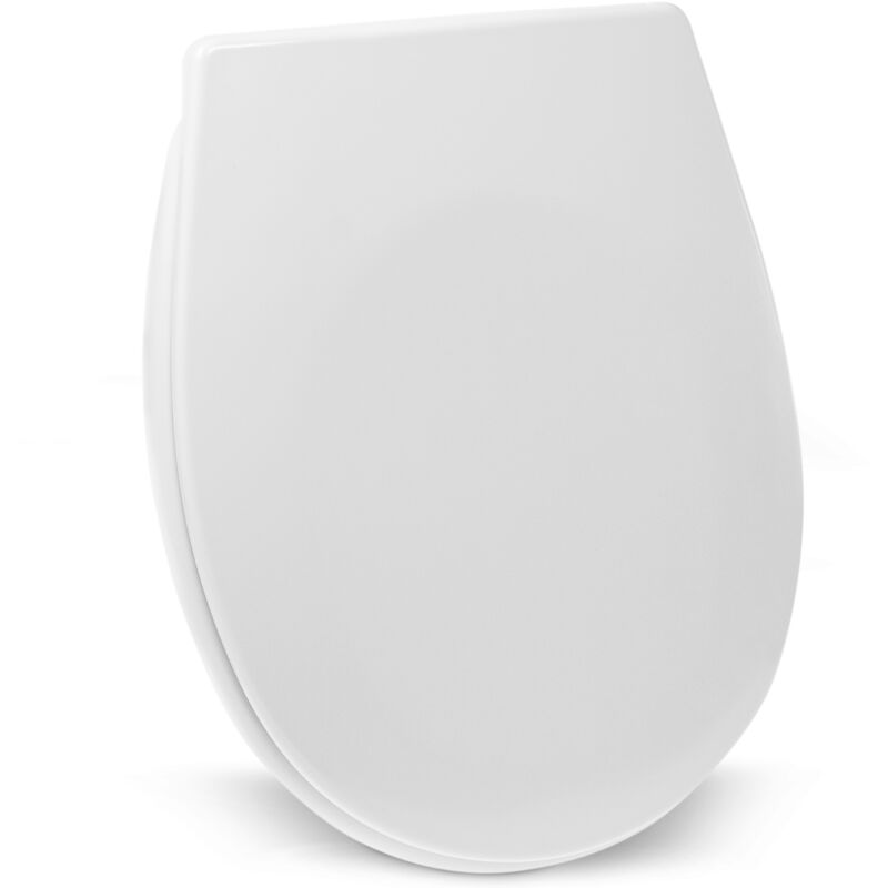 Wenko - Abattant wc avec frein de chute Varoni abattant wc clipsable avec fixation inox 'Fix-Clip', montage facile, design ovale, Duro Plast, 35x44.5