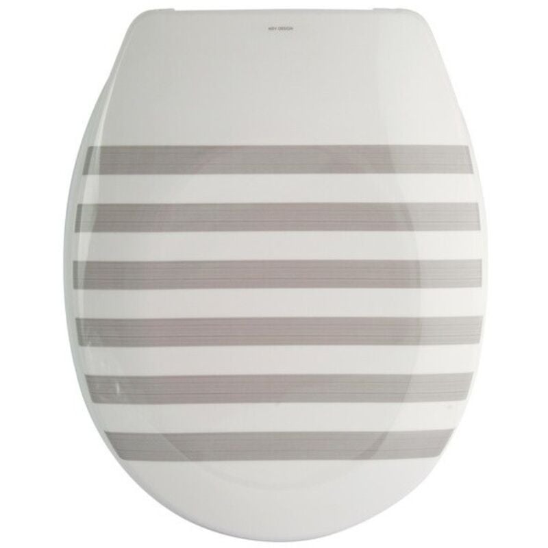 MSV - Abattant wc Thermo Dur seauville Gris & Blanc - Charnières ps