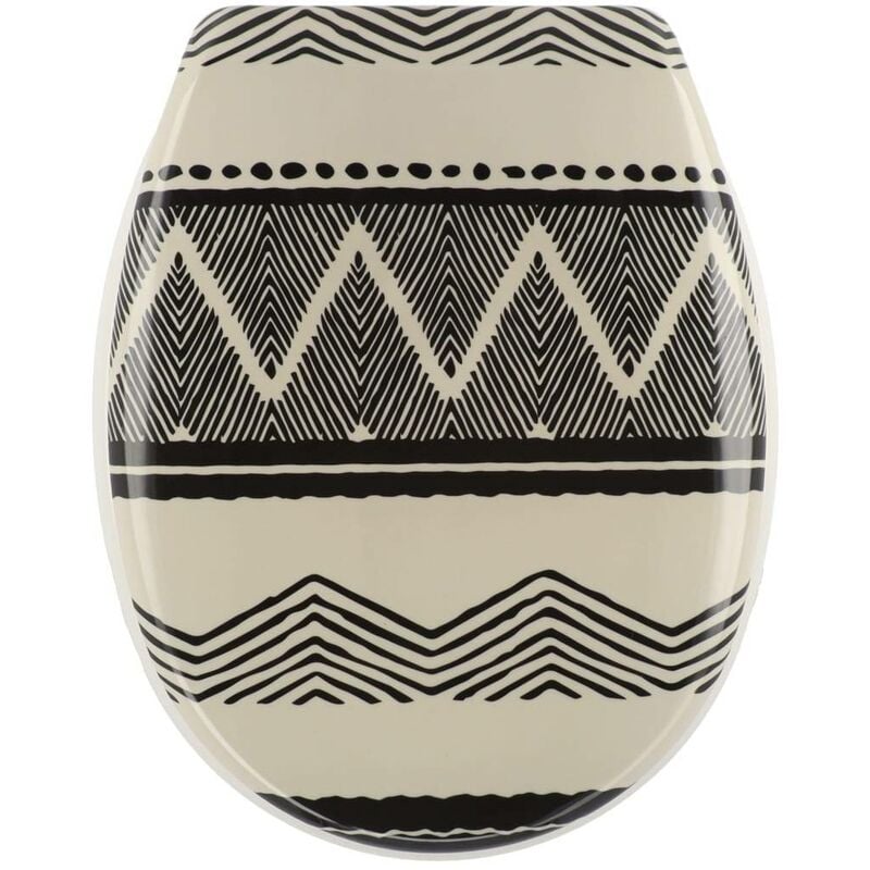 Tendance - Abattant wc thermodur 18 pouces attaches plastiques - tribal lodge