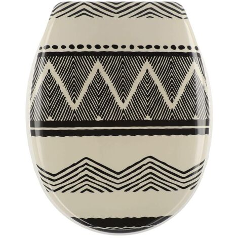 Abattant wc thermodur 18 pouces attaches plastiques - tribal lodge - Tendance