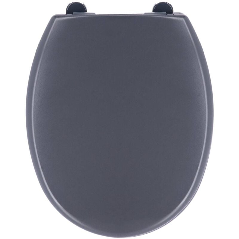 Tendance - Abattant wc thermodur 18 pouces + frein de chute attaches plastiques - gris