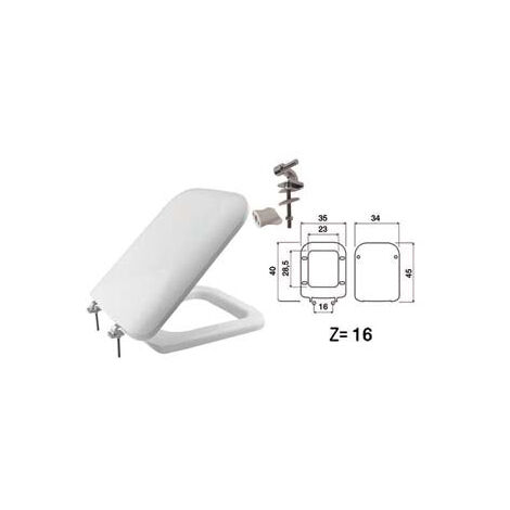 Abattant WC thermodurcissable "Double" blanc avec charnières métalliques