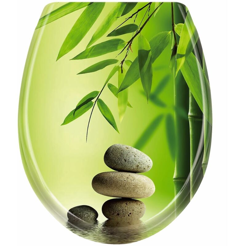 Naizy - Abattant wc Fermeture Ralentie, Haute Qualité, Détachement Rapide, Pierre de Bambou