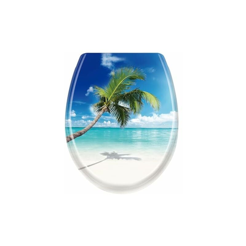 Naizy - Abattant wc Fermeture Ralentie, Haute Qualité, Détachement Rapide, Rivage Marin