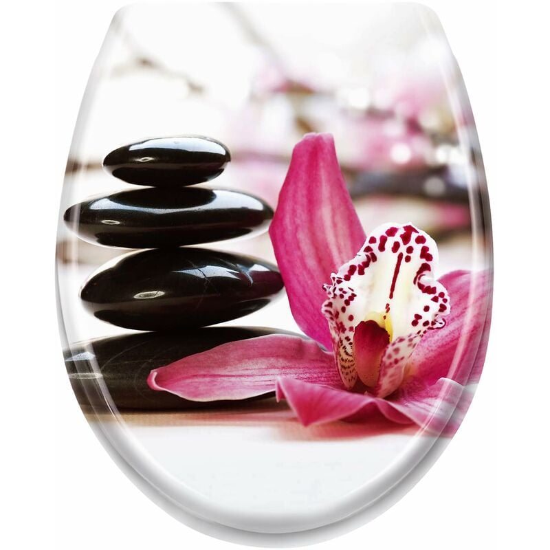 Naizy - Abattant wc avec Fermeture Ralentie - Sièges de Toilette de Haute Qualité, Détachement Rapide, Couvercle, Pierres de Safran