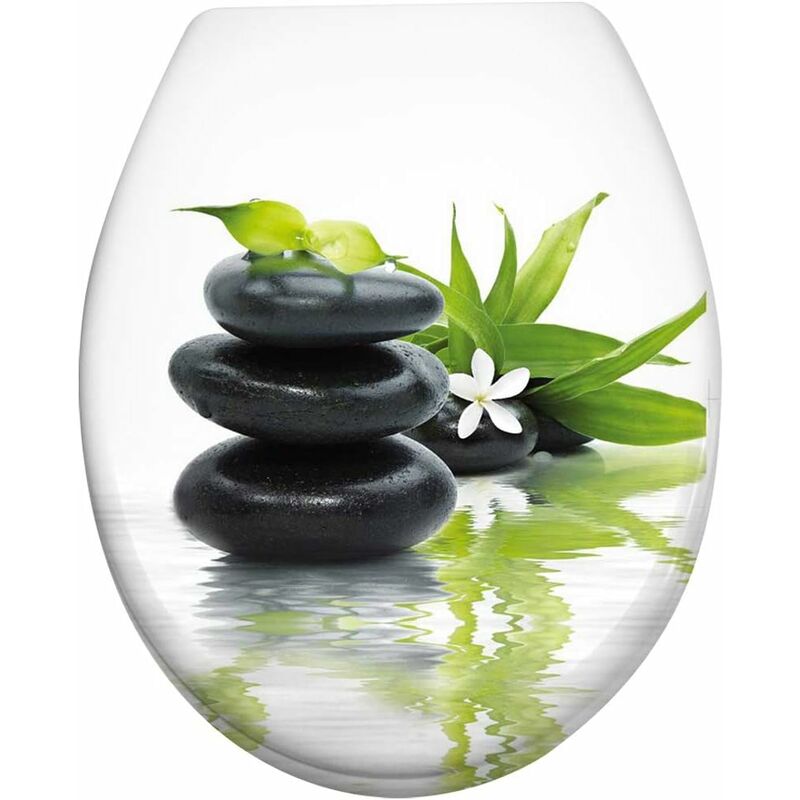 Naizy - Abattant wc Toilette avec fermeture douce Siège de toilette Frein de Chute Plastique taille universelle (des pierres)