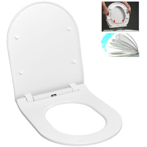 Abattant WC ultra mince EASYSLIM44 – Duroplast blanc – Charnières inox résistantes – Système de fermeture douce – Installation facile – Idevit