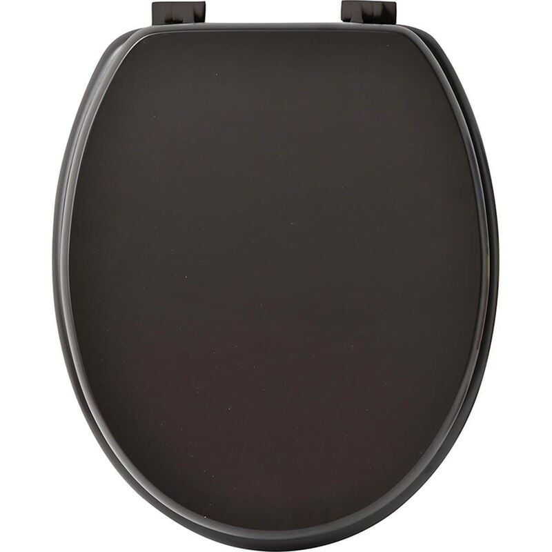 Tendance - Abattant wc mdf 18 pouces attaches plastiques - chocolat