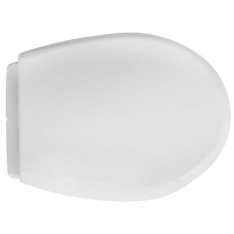 Abattant WC universel CR Vulcano en polypropyle'ne blanc complet avec charnie're de fixation a' barre horizontale en PVC 44-46,5x 36,5 cm dnea pour se'rie Viola