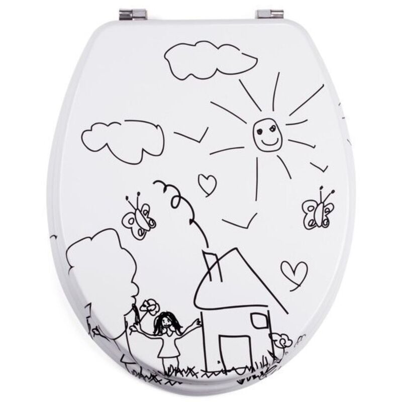 MSV - Abattant wc mdf Jardin d'enfants - Charnières Inox