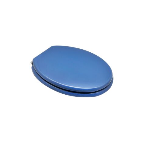 Abattant WC universel mode'le Top 43-46x37 cm abattant WC en fonte de bois Bleu Entraxe infe'rieur 13,5-18 cm avec charnie'res re'glables Blu Fondale