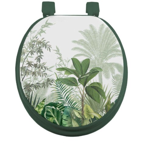 JARDIBRICODECO Abattant WC Vagabonde Tropical Vert 37x47 cm