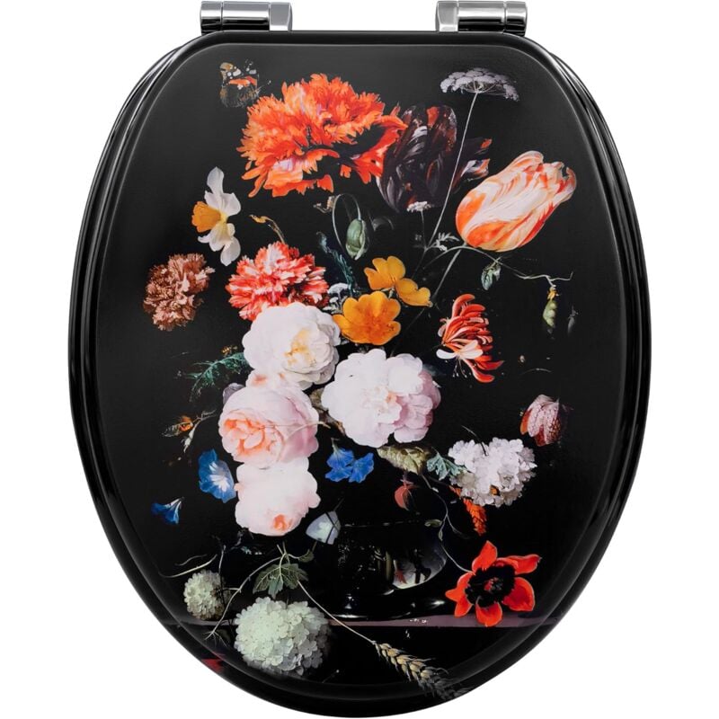 Woltu - Abattant wc Lunette wc avec Frein de Chute, en Forme o, Dégagement Rapide, en mdf, Montage par le Haut