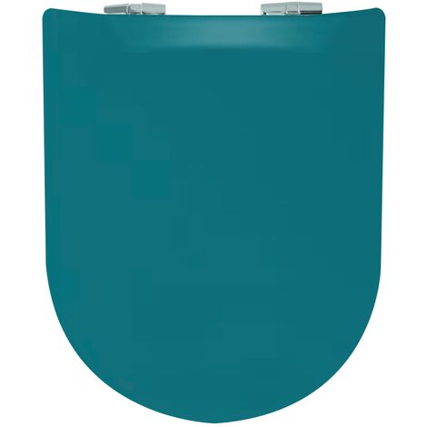 Abattant WC Wood Slim BLEU D'EAU Brillant, descente assistée et déclipsable - Olfa