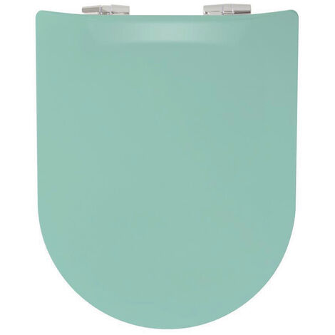Abattant WC Wood Slim Bleu Turquoise, descente assistée et déclipsable - Olfa