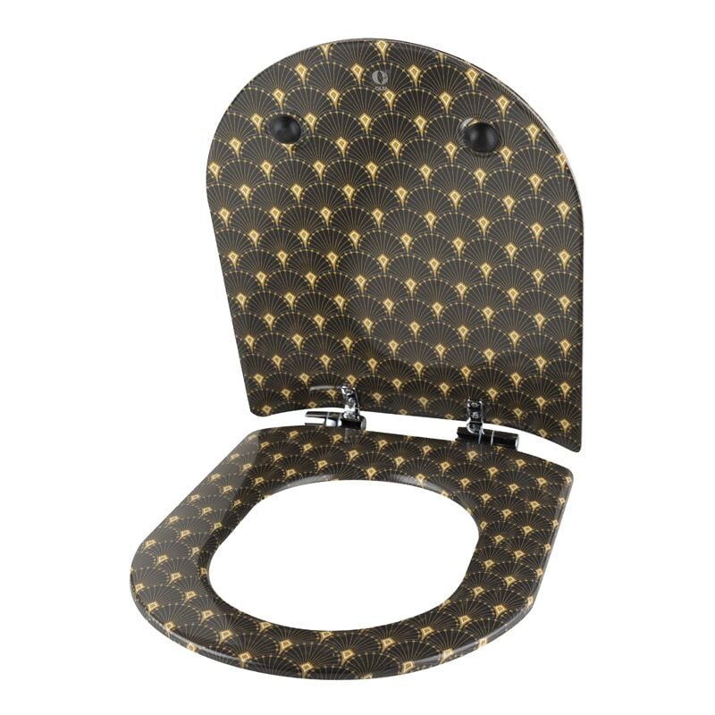 Abattant WC Wood Slim GATSBY - Bleu Nuit, descente assistée, déclipsable - Olfa