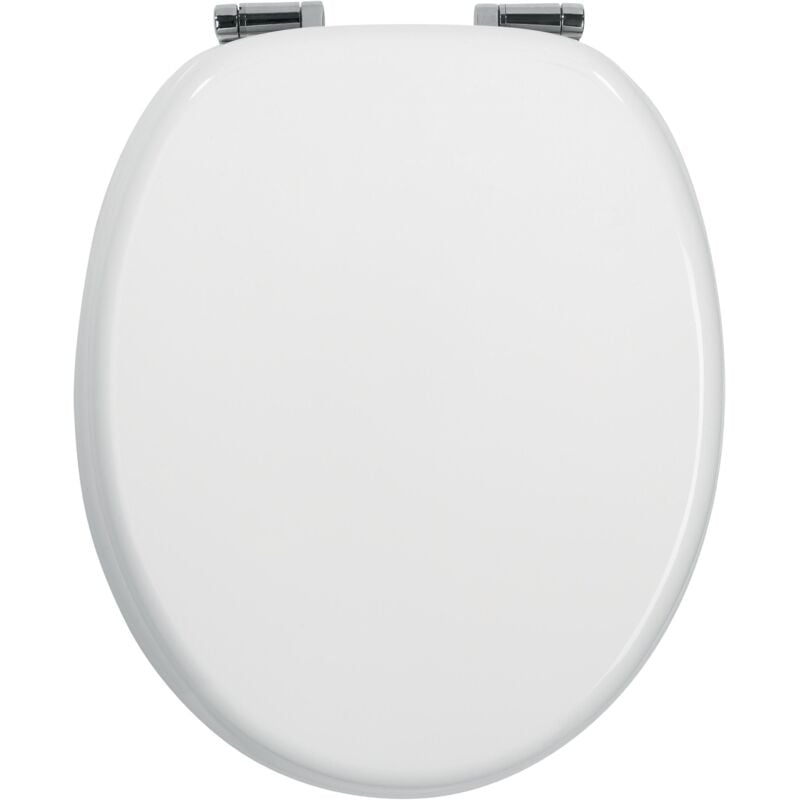 Wirquin - Abattant wc Woody Lux en fibre de bois forme u avec charnières en inox 20719569, blanc