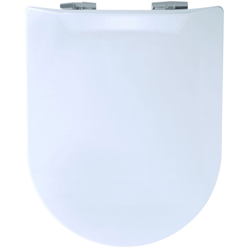 Abattant uni wood slim double avec descente assistée Blanc 36.5x48 cm