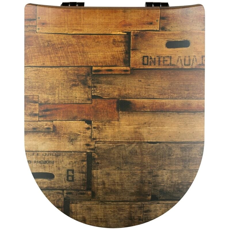 Abattant wood slim déclipsable au style palette Marron Clair 47.5x36.5 cm