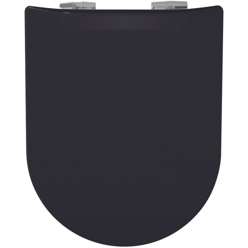 Abattant wood slim déclipsable uni Noir 36.5x48 cm