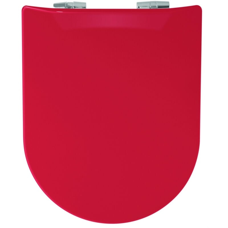 Homemaison - Abattant wood slim déclipsable uni Rouge Orangé 36.5x48 cm