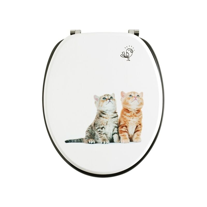 Abattant Woody FSC WC en bois - Décoration Chatons - Wirquin Pro