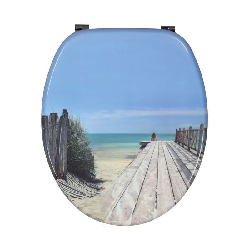 Wirquin Pro - Abattant Woody fsc wc en bois - Décoration Holiday Beach