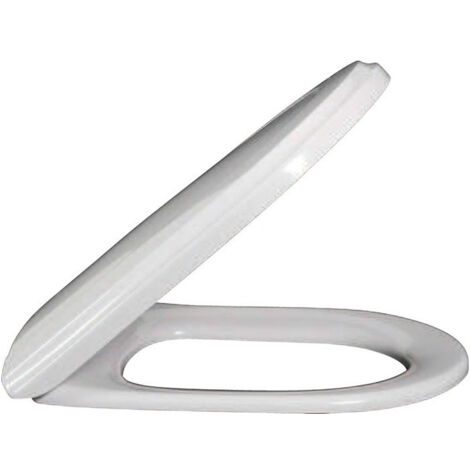 Abattants de toilette, à charnières QuickRelease et SoftClosing, charnières en acier inoxydable, En Duroplast Blanc CeramicPlus