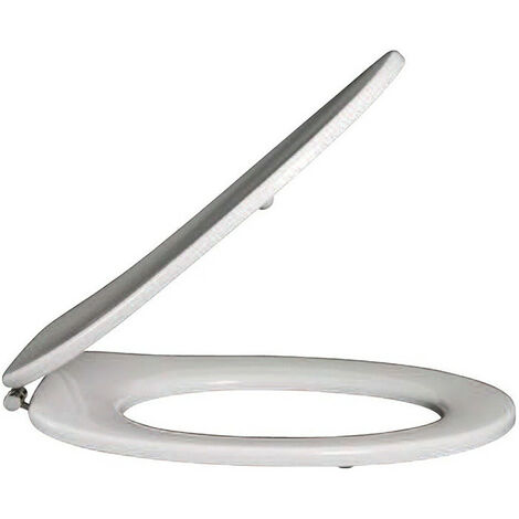 Abattants de toilette, charnières en acier inoxydable, En Duroplast Blanc