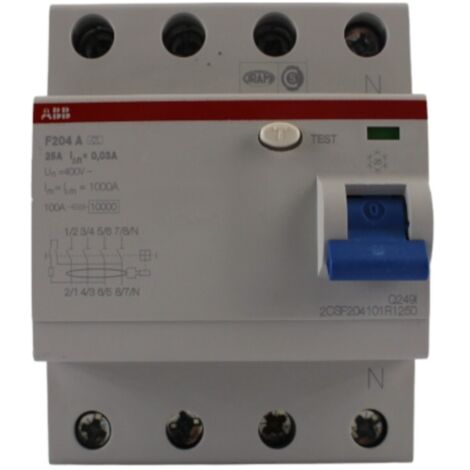 ABB 2CSF204101R1250 30MA INTERR.DIFFERENZ. PURO 4P, bianco