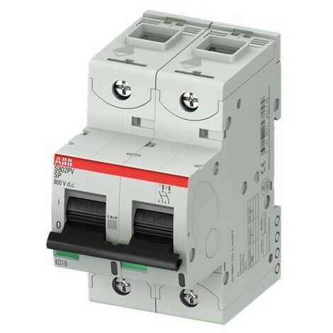 Abb 748214 - Mini Disjoncteur haute performance 20A 2P 5kA 800Vdc - S802PV