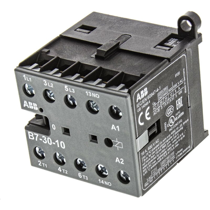 Contacteur ABB série B7, 3 pôles , 3NO, 9 a, 230 v c.a., 5,5 kW ( Prix pour 1 )