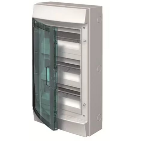 ABB – Coffret électrique nu 3 rangées 12 modules – IP65 pour extérieur – Résistance chocs IK10 – Installation facile et polyvalente