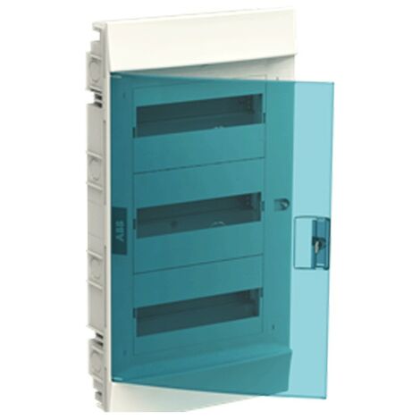 ABB Cuadro de distribución empotrado 36 módulos IP41 puerta azul petróleo blanco 3 filas 41A12X32