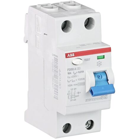 ABB F202 A 16A 10MA INTERR.DIFFERENZ. PURO 2P, White