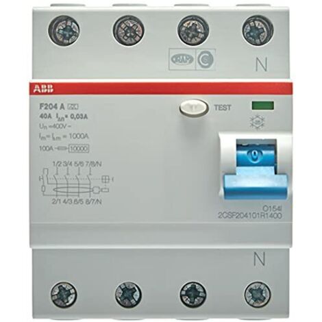 ABB F204 A 40A 30MA INTERR.DIFFERENZ. PURO 4P, White