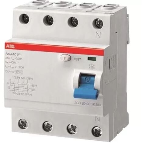 LE SANITAIRE ABB F204A-40/0,03 FI-Schutzschalter 4P,Typ A,40A,30mA 2CSF204101R1400