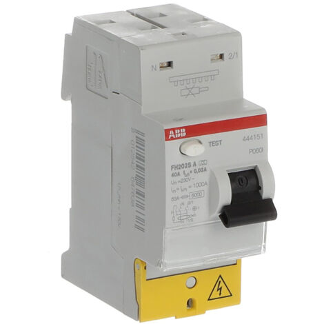 ABB – Interrupteur différentiel 40A 30mA Type A – Raccordement rapide sur rail DIN – Protection contre électrisation – Certifié NF et CE