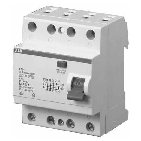 ABB – Interrupteur différentiel 4P 40A type A – Sensibilité 30mA – Protection circuits sensibles – Installation rapide à vis