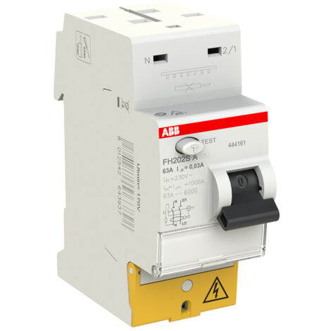 ABB – Interrupteur différentiel 63A 30mA type A – Protection contre courants de défaut – Raccordement automatique – 444161