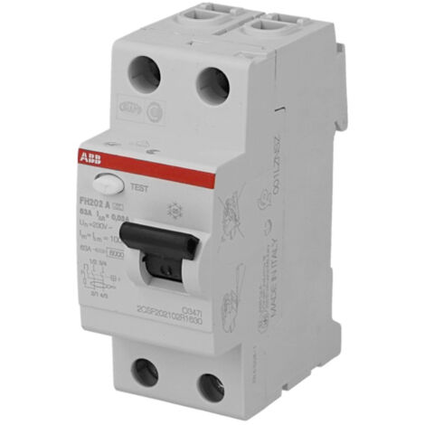 ABB – Interrupteur différentiel 63A 30mA Type A – Protection circuits électriques – Montage en saillie – Raccordement à vis – 443161 - 2CSF202102R1630