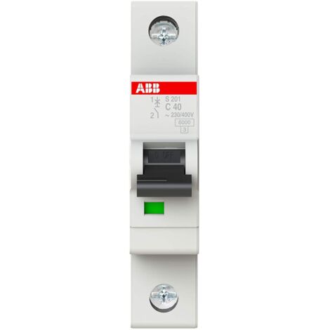 ABB S201 C40 INTERRUTTORE AUTOMATICO 6KA 1P, White