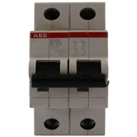 ABB S202 B20 INTERRUTTORE AUTOMATICO 6KA 2P, White