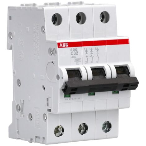 ABB S203 C32 INTERRUTTORE AUTOMATICO 6KA 3P, White