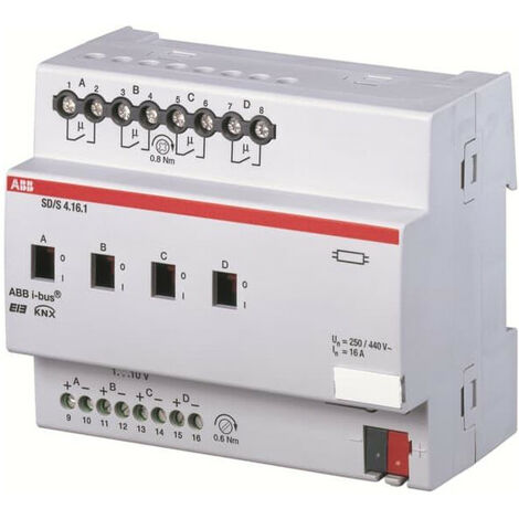 ABB SD/S4.16.1 EIB/KNX ACTIONNEUR DE COMMUTATION/VARIATEUR QUADRUPLE 16 A RAIL DIN ABB STOTZ S&J 2CDG110080R0011
