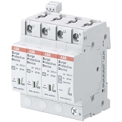 ABB STOTZ S & J SURGE ARRESTER TYP2 OVR T2 4L40?275PTSQS TN S 4P 40 KA SPD PER ENERGIA/POTENZA TECNICA 36603