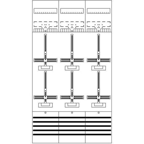 ABB Striebel & John DF39C6 Zählerfeld 9RE 6Z vorverdrahtet mit Zählerkreuz