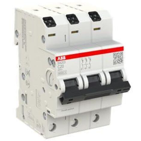 ABB SX203-C20 Interruptor automático 20 A 3 polos blanco compacto