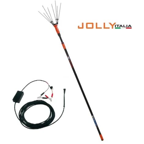 Abbacchiatore a batteria V34 Jolly Italia con asta telescopica e cavo,  alimentazione da 12V