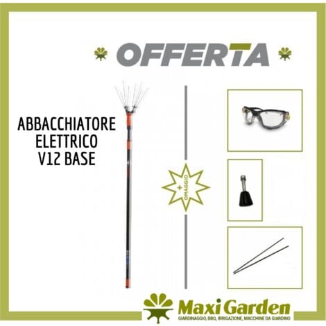 Abbacchiatore elettrico a batteria con asta telescopica in alluminio da 2,2  a 3 metri per la raccolta delle olive - excel.